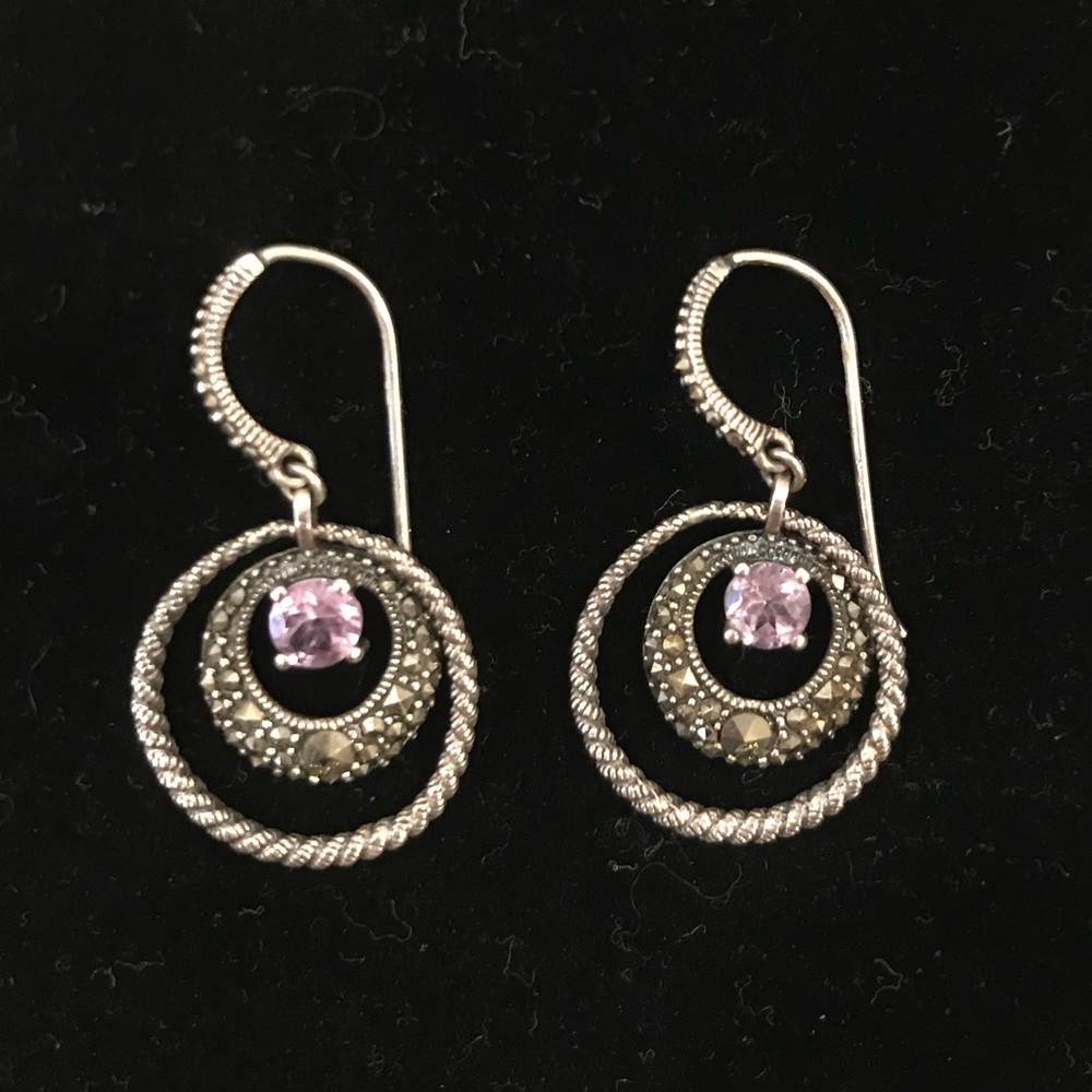 Sterling silver, marcasite earrings